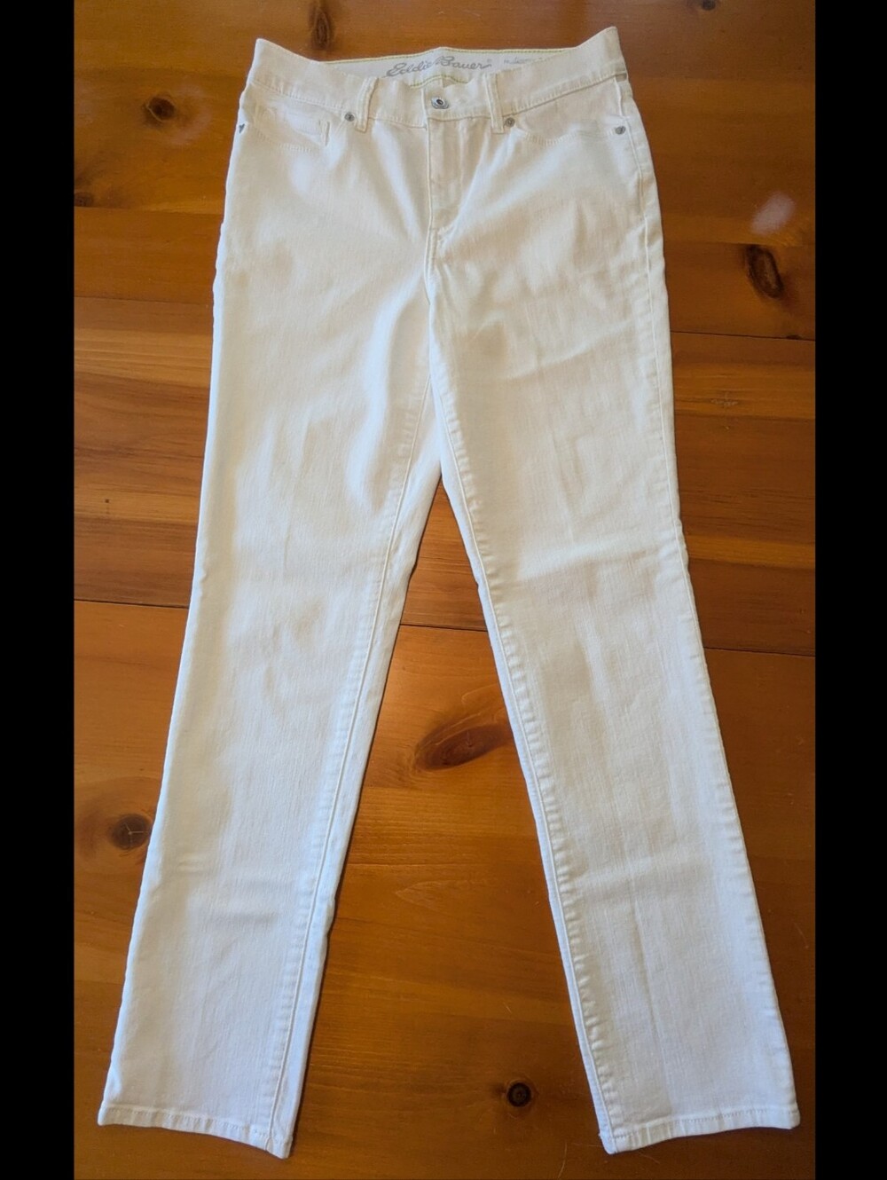 Eddie Bauer Straight Leg White Denim Pants Jeans 6